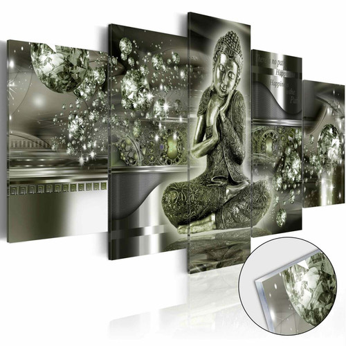 Decoshop26 - Tableaux en verre acrylique décoration murale motif Bouddha d'émeraude 200x100 cm TVA110163 Decoshop26 - Bouddha rieur Décoration