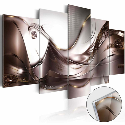 Decoshop26 - Tableaux en verre acrylique décoration murale motif Tempête dorée 100x50 cm TVA110020 Decoshop26  - Decoshop26