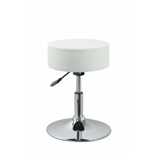 Decoshop26 - Tabouret chaise noir hauteur réglable cuir synthétique blanc TABO09030 Decoshop26  - Decoshop26