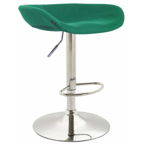 Decoshop26 - Tabouret de bar assise réglable en hauteur et pivotant en feutrine vert pieds tulipe en métal chromé avec repose-pieds 10_0001051 Decoshop26  - Bars