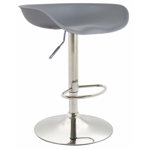 Decoshop26 - Tabouret de bar assise réglable en hauteur et pivotant en plastique gris pieds tulipe en métal chromé avec repose-pieds 10_0000381 Decoshop26 - Bars
