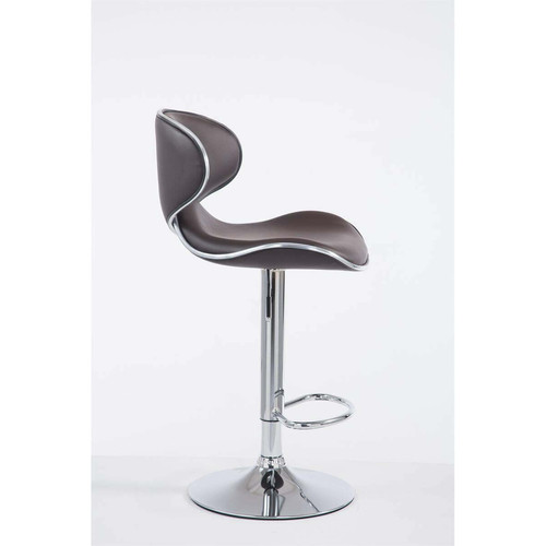 Decoshop26 Tabouret de bar chaise de bar hauteur réglable avec repose pieds en synthétique marron et métal 10_0001153