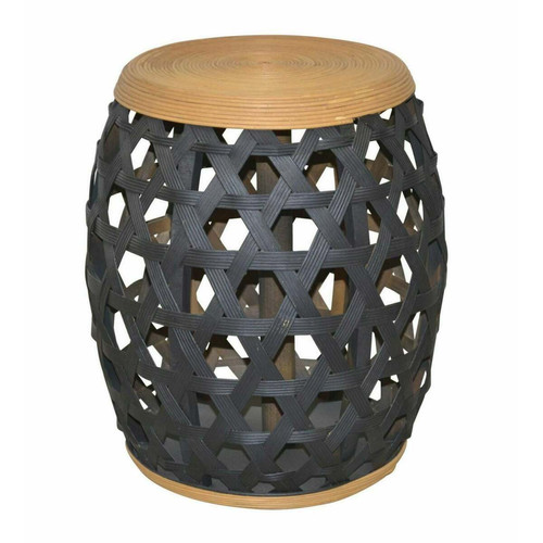 Decoshop26 - Tabouret design / table d'appoint en bambou noir et bois TABO05015 Decoshop26  - Tabouret bambou
