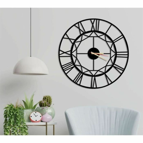 DEKORY - Azua Horloge Murale en Métal 50cm - Horloges, pendules Noir
