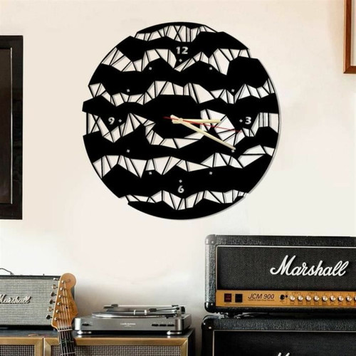 DEKORY - Brouillard Horloge Murale en Métal 50cm - Horloges, pendules Noir