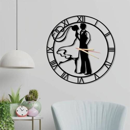 DEKORY Love Horloge Murale en Métal 50cm