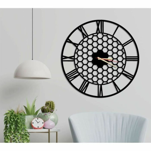 DEKORY - Nid d'abeille Horloge Murale en Métal 50cm DEKORY  - Horloge murale metal