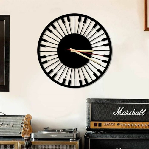 DEKORY - Piano Horloge Murale en Métal 50cm - Horloges, pendules Aspect rouillé et noir