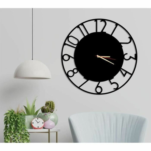 DEKORY - Salcedo Horloge Murale en Métal 50cm DEKORY  - Horloges, pendules Noir