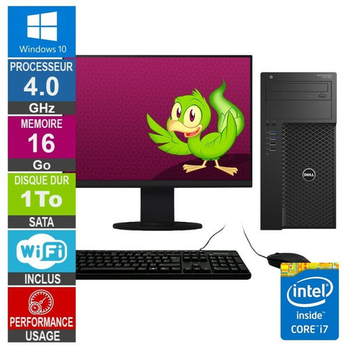 PC Fixe Dell Dell Precision T3620 i7-6700 4GHz 16Go/1To Wifi W10 + Ecran 22