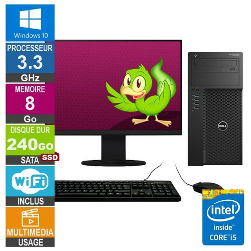 PC Fixe Dell Dell Precision T3620 i5-6400 3.30GHz 8Go/240Go SSD Wifi W10 + Ecran 22