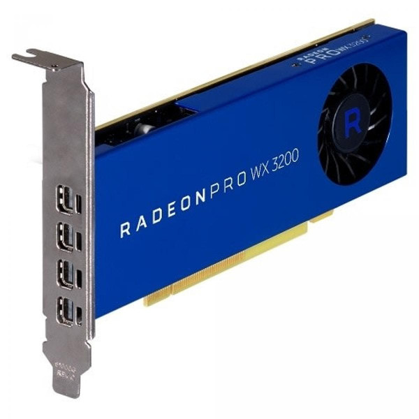 Carte Graphique AMD Dell AMD Radeon Pro WX3200 Carte Graphique 4Go GDDR5 PCI Express x8 Bleu