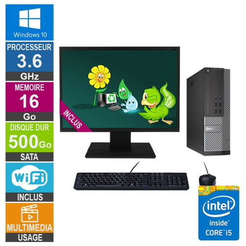 Dell - PC Dell 7020 SFF i5-4570 3.60GHz 16Go/500Go Wifi W10 + Ecran 24 - Noël 2021 : PC Fixes & Ecrans Ordinateurs