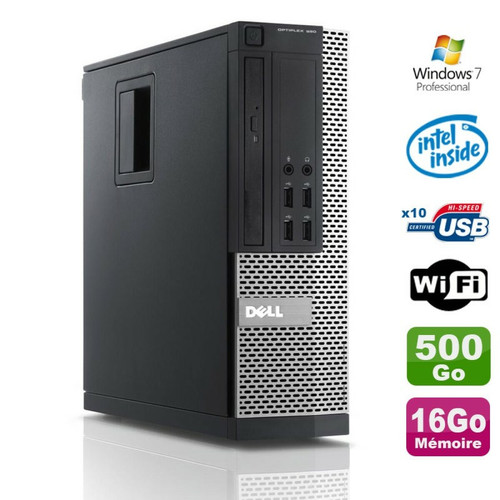 Dell - PC Dell Optiplex 990 SFF Intel G630 2.7GHz 16Go Disque 500Go DVD Wifi W7 Dell  - Produits reconditionnés et d'occasion