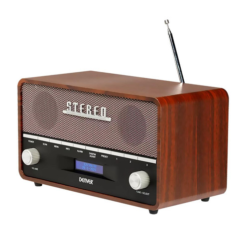 Denver - Radio portable Denver DAB-3,  10W RMS - DAB+, FM, minuterie et alarme, Bluetooth, Fonctionne sur 230V ou piles - Denver