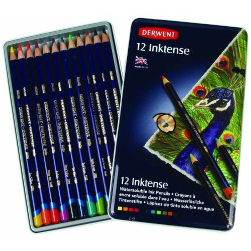 Derwent - Derwent Boîte de 12 crayons de couleur Inktense Derwent  - Derwent
