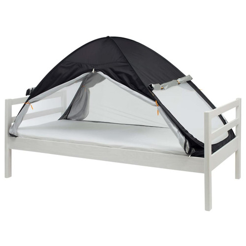 DERYAN - DERYAN Tente-lit avec moustiquaire escamotable 200x90x110 cm Noir - Moustiquaire Fenêtre