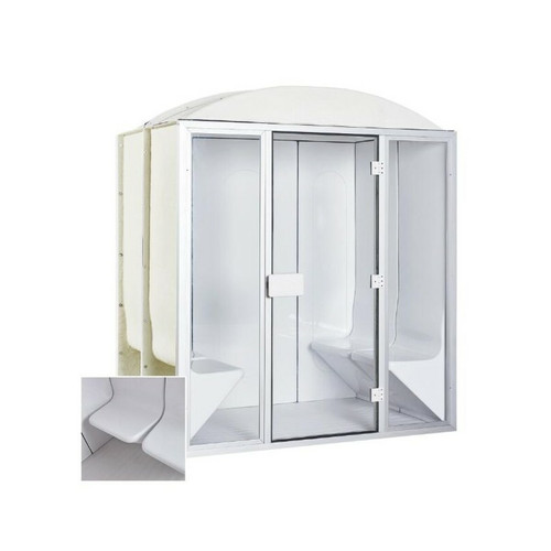 Desineo Cabine de hammam PRO 4 places complète 190 x 130 x 225 cm en acrylique + porte et vitres pret à monter desineo