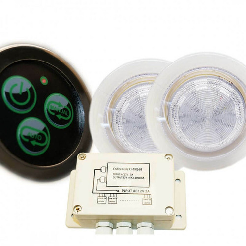 Desineo - Kit Spots 110mm ø RGB IP68 étanche encastrable + bouton, système de contrôle de spots et transformateur Desineo  - Transformateur pour ruban led