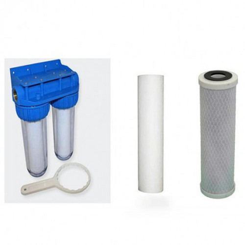Desineo - Pack de filtration d'eau double porte filtre plus filtre anti sédiment 10 microns et 5 microns thermosoudée pour une eau pure - Desineo