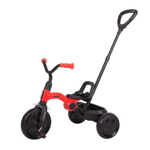 Devessport - Tricycle pliable avec barre push Ant Plus - 2 à 6 ans - Couleur Rouge - QPlay Devessport  - Tricycle
