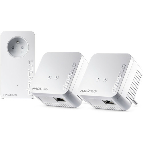 CPL Courant Porteur en Ligne Kit Multiroom 3 adaptateurs CPL Devolo Magic 1 Wifi mini Blanc