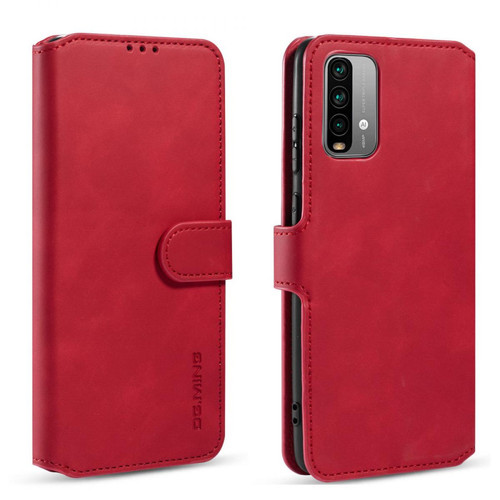 Dg.Ming - Etui en PU Style rétro avec support rouge pour votre Xiaomi Redmi 9T/9 Power/Note 9 4G (Qualcomm Snapdragon 662) Dg.Ming  - Accessoire Smartphone
