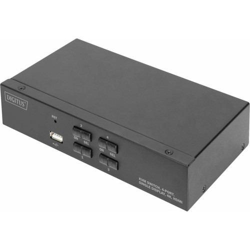 Digitus - Digitus DS-12880 4+1 ports Commutateur KVM HDMI télécommande, clavier 3840 x 2160 pixels Digitus  - Le meilleur de nos Marchands Gaming