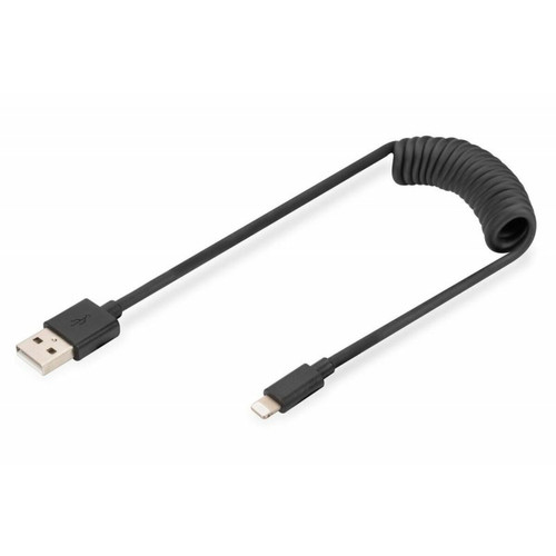 Digitus - DIGITUS USB 2.0 - Câble spiralé USB - A vers Lightning - USB 2.0, PD 20W Max - Certifié MFI Digitus  - Câble Lightning
