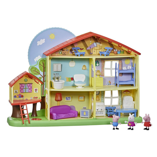 Disney Play-Doh Peppa Pig Peppa's Adventures Peppa's Day and Night House Playhouse avec Discours, lumières et Sons 3 Figurines 13 Accessoires à partir de 3 Ans