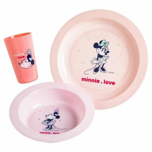 Jeux d'éveil Disney DISNEY Coffret repas 3 pieces Minnie confettis : assiette, bol et gobelet - En polypropylene