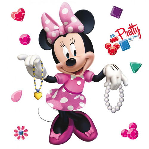 Disney - Disney sticker mural Minnie Mouse rose - 600215 - 30 x 30 cm - Décoration chambre enfant