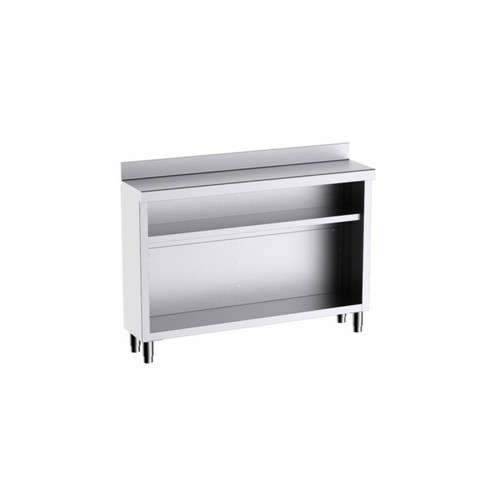 DISTFORM - Table comptoir 1 étagère intermédiaire Hauteur 1050mm - Distform DISTFORM - Petit rangement Brillant steel