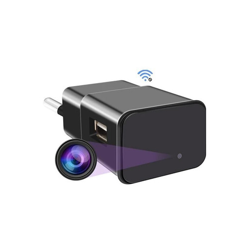 Caméra de surveillance connectée Divers Marques Mini caméra d'espionnage intelligente chargeur USB prise européenne, fonctionnement WIFI et DV, HD 1080P, surveillance de maison, carte micro SD 128GO