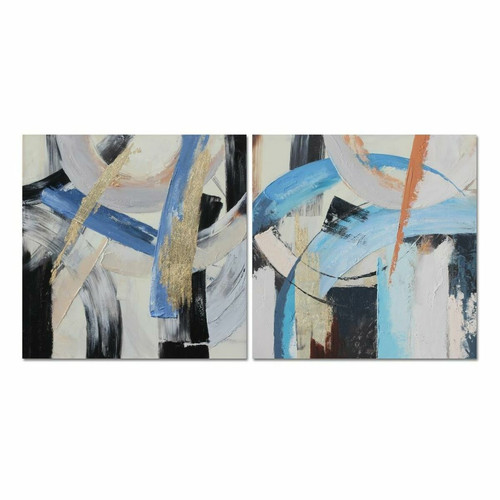 Tableaux, peintures DKD Home Decor Cadre DKD Home Decor 100 x 2,5 x 100 cm 100 x 2,8 x 100 cm Abstrait Moderne (2 Unités)