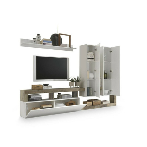 accessoires cables meubles supports DKD Home Decor Meubles de télévision DKD Home Decor Blanc Métal Aluminium Bois MDF 277 x 75 x 173 cm 277 x 35 x 173 cm