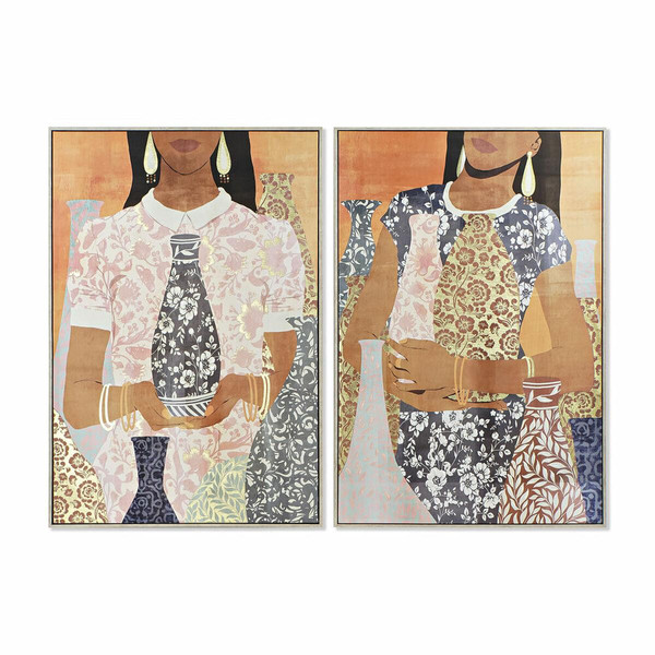 Tableaux, peintures DKD Home Decor Cadre DKD Home Decor Femme Moderne (83 x 4,5 x 123 cm) (2 Unités)