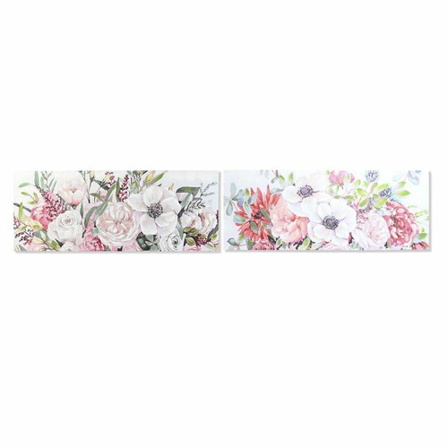 Tableaux, peintures DKD Home Decor Cadre DKD Home Decor Fleurs (150,5 x 2,7 x 60 cm) (2 Unités)
