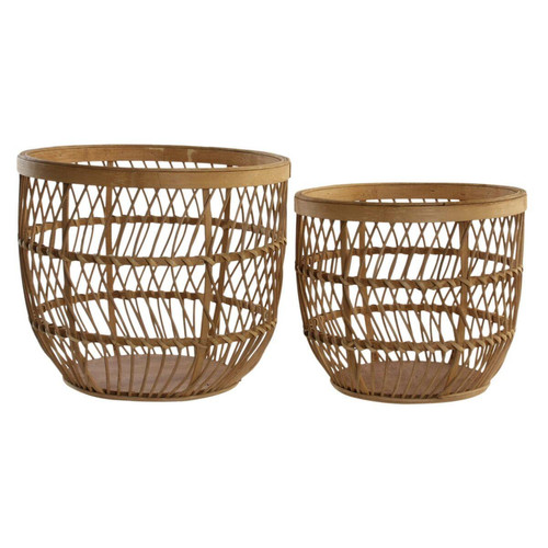 DKD Home Decor - Set de basket DKD Home Decor Bambou Tropical (34,5 x 34,5 x 30 cm) DKD Home Decor  - Bonnes affaires Décoration