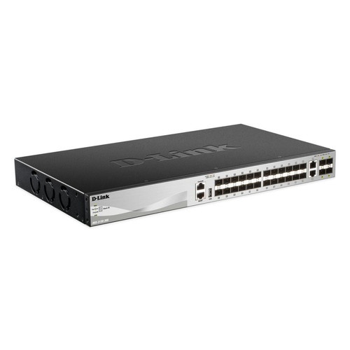 Dlink 24 ports Gigabit PoE/PoE+ avec 2 DLINK DGS-3130-30S/SI D-Link xStack 24XSFP, 2X10GBASE-T, 4XSFP+ Layer 3 Stackable SwitchS-3130-30S/SI D-Link xStack 24XSFP, 2X10GBAS