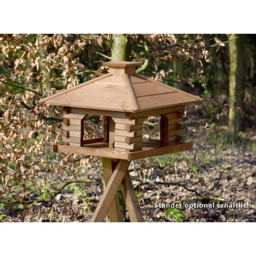DOBAR dobar Maison à oiseaux carrée avec toit en bois marron