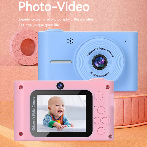 Appareil photo enfant A17 - Appareil photo numérique pour enfants en haute définition 1080P, Couleur : rose