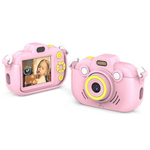 Appareil photo enfant Docooler DC502 Appareil photo numérique pour enfants en haute définition 2.7K, couleur rose