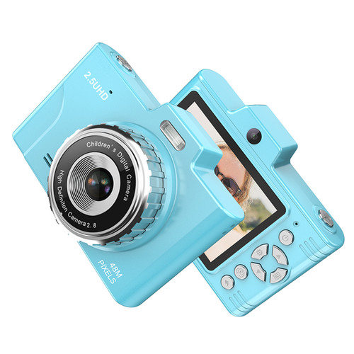 Appareil photo enfant Docooler H8 2.5K UHD Appareil Photo Numérique Enfant Portable, Caméra Numérique 1080P avec Zoom 8x, bleue