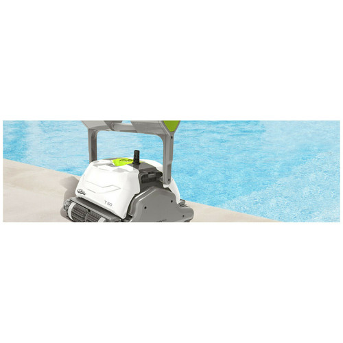 Robot de piscine Dolphin robot de piscine électrique maytronics dolphin t60 nettoyage des fonds, parois et ligne d'eau, robot pilotable via application mobile, gyroscope, swivel, 2 niveaux de filtration, fourni avec caddy.