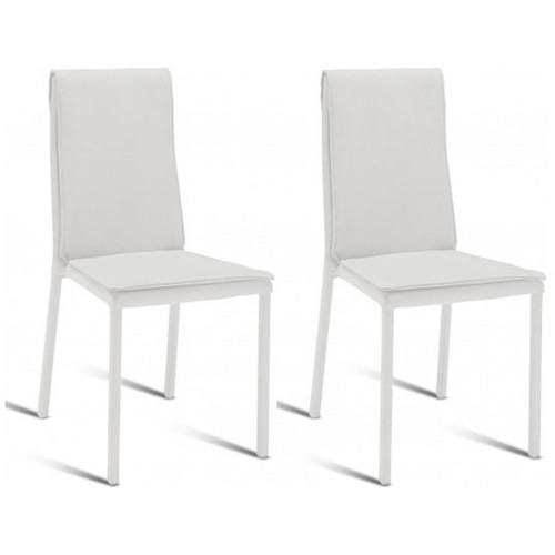 Chaises Domino Chaise Lot de 2 chaise Kilt blanc