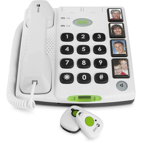 Doro - telephone filaire avec 4 touches mémoires directes avec photo sénior Blanc - Téléphone fixe Pack reprise