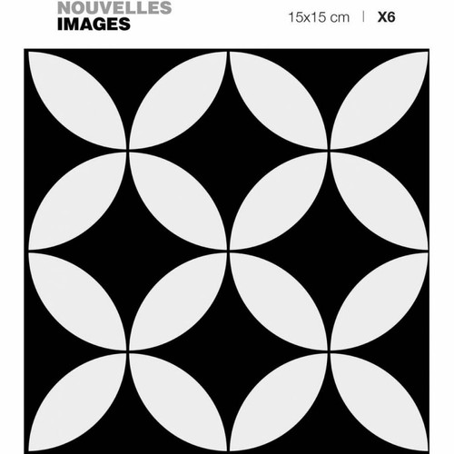 Draeger -Stickers rosaces noir et blanc 15 x 15 cm (Lot de 6). Draeger  - Draeger