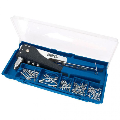 Ciseaux de maçon Draper Tools Draper Tools Kit de riveteuse à 2 voies Bleu 27848