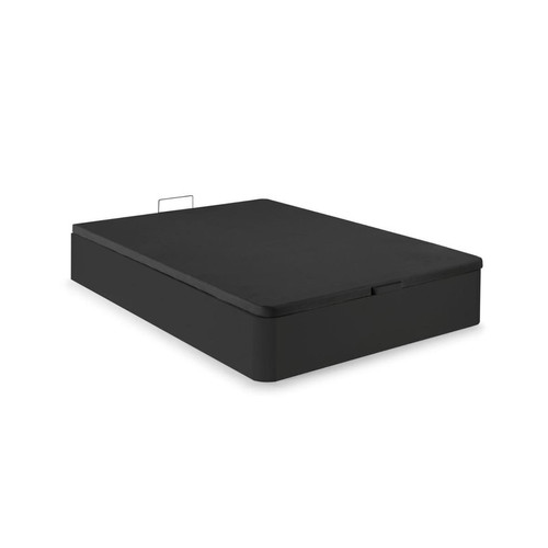 Vente-Unique - Sommier coffre 160 x 200 cm - Noir mat - HESTIA de DREAMEA PLAY - Sommiers